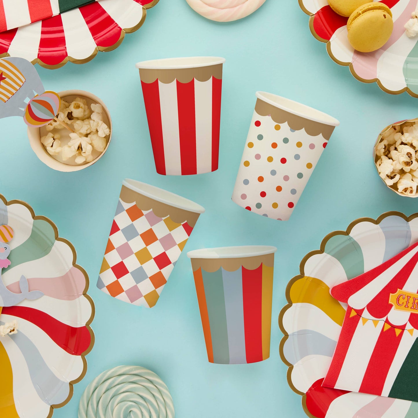 Circus Paper Cups - Pack of 8
