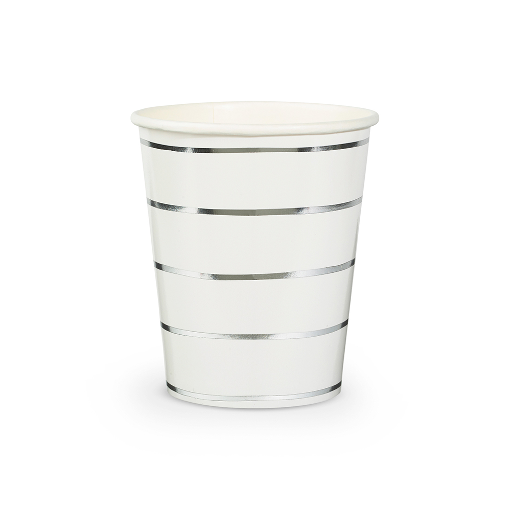 Frenchie Metallic Striped 9 oz Cups - 8 Pk.