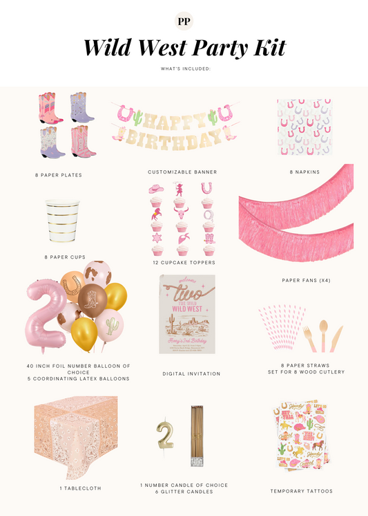 PRESALE: Cowgirl Wild West Birthday Party Kit - Ships October 2025