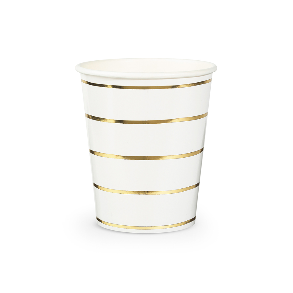 Frenchie Metallic Striped 9 oz Cups - 8 Pk.
