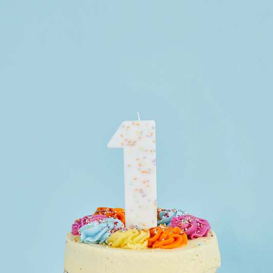 Jumbo Number '1' Sprinkle Candle