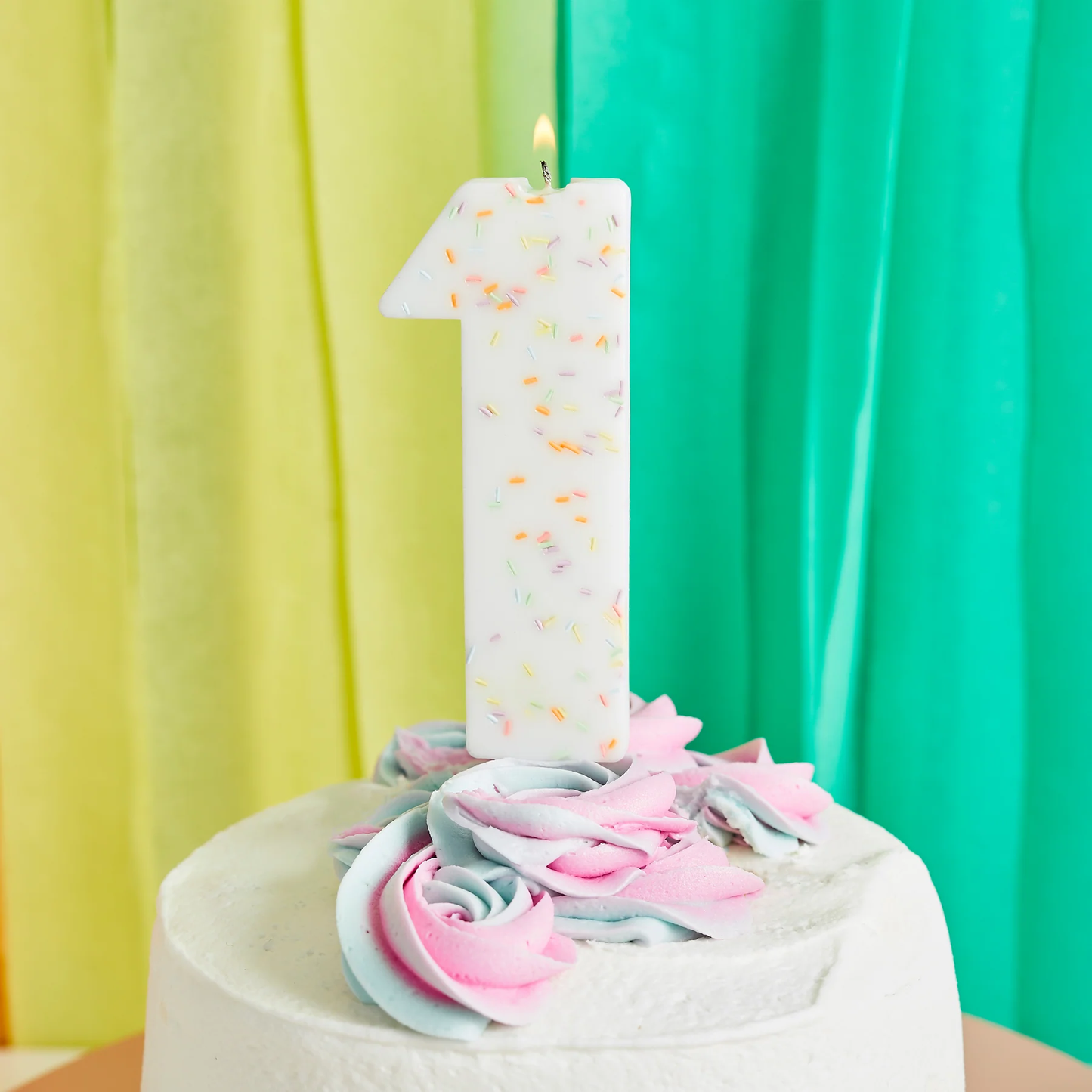 Jumbo Number '1' Sprinkle Candle
