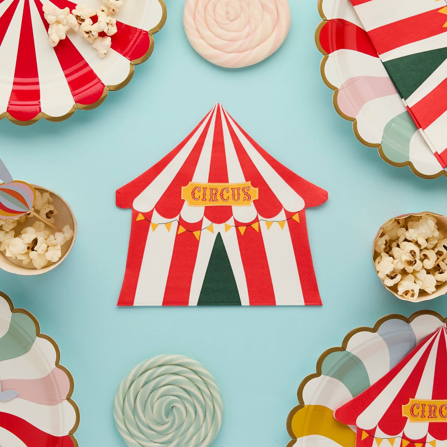 Circus Tent Paper Napkins - Pack of 16