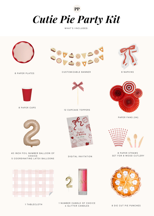 PRESALE: Cutie Pie Apple Birthday Party Kit - Ships October 2025