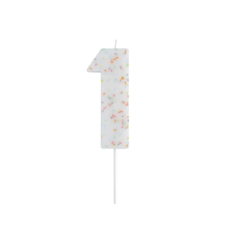 Jumbo Number '1' Sprinkle Candle